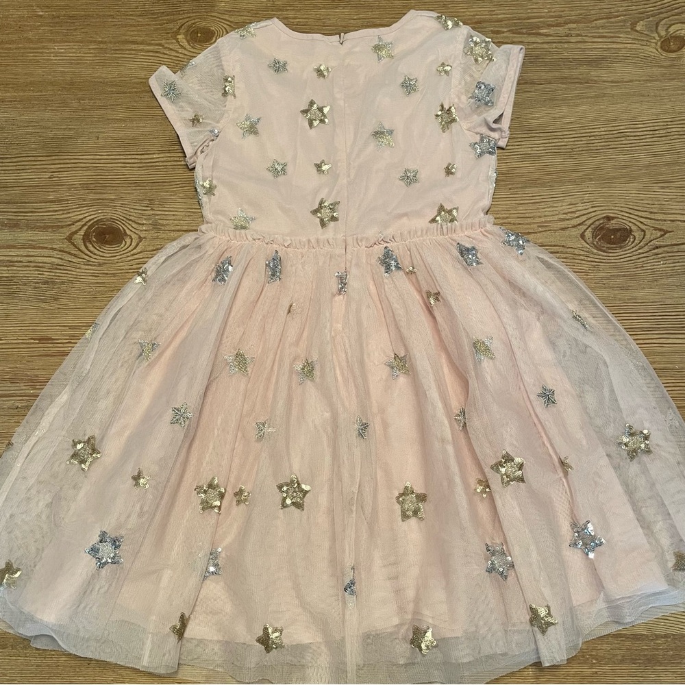 Mini Boden Sequin Star Light Pink Tule Party Dress - Picture 2 of 5